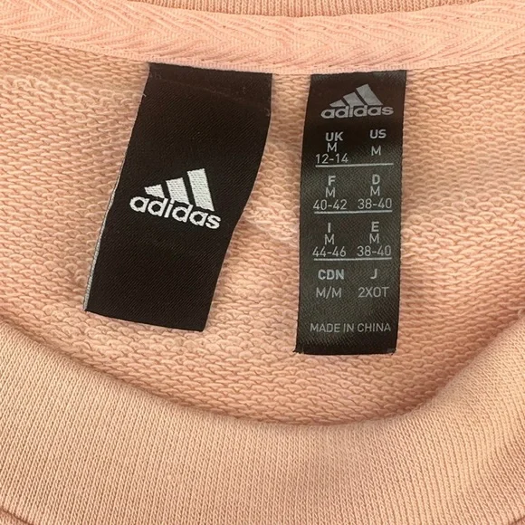 Adidas Pink Crew Neck Sweater Casual Athletic Wear #A2 - Picture 3 of 7